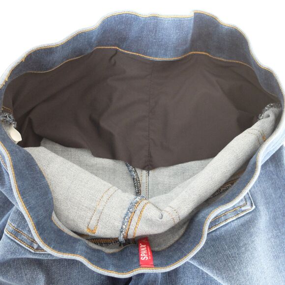 SPANX Distressed Ankle Skinny Jeans Raw Hem Size Medium - Picture 7 of 14